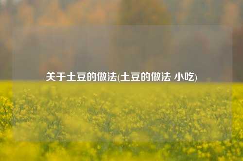 关于土豆的做法(土豆的做法 小吃)